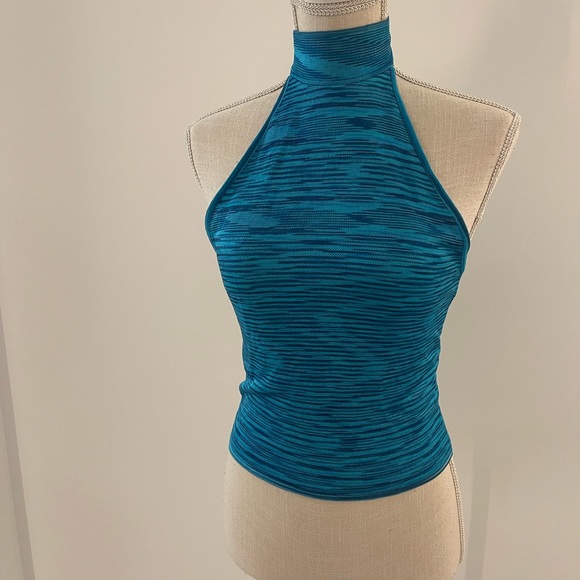 Zara blue halterneck crop top - Picture 2 of 6